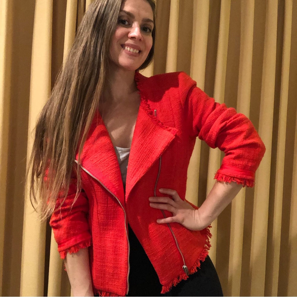 J.Crew Tweed Motorcycle Jacket with Fringe